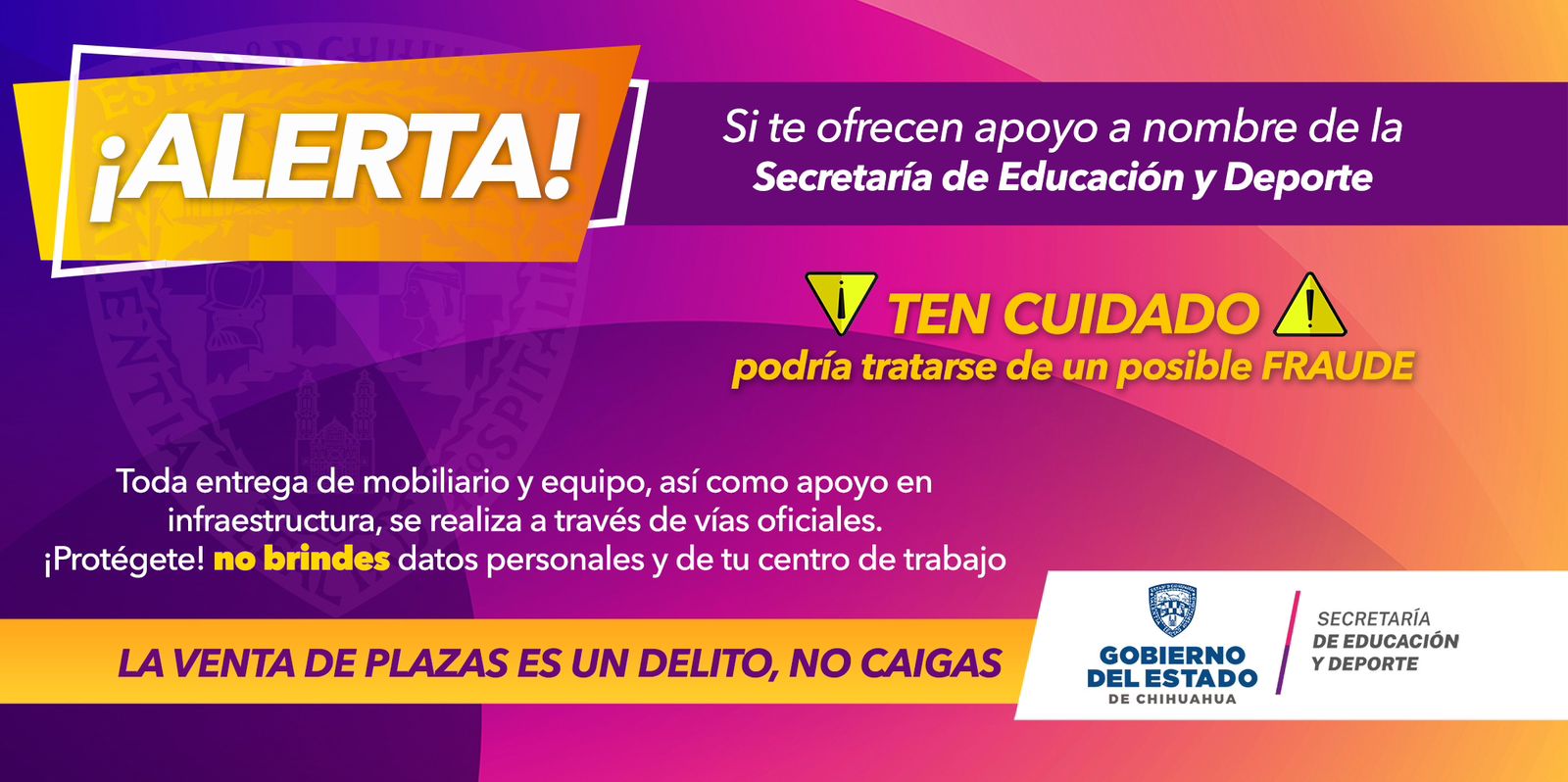 Alertan por estafas a nombre de la Secretaría de Educación y Deporte
